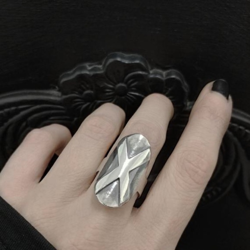 Sterling Silver X Ring